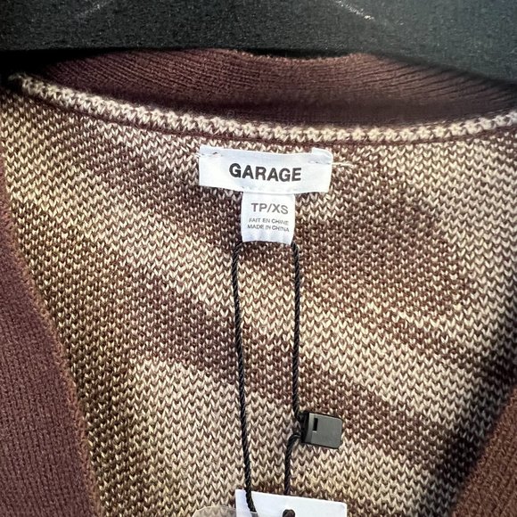 NWT Garage Brown & Tan Patterned Cardigan - Size: XS - Picture 5 of 5